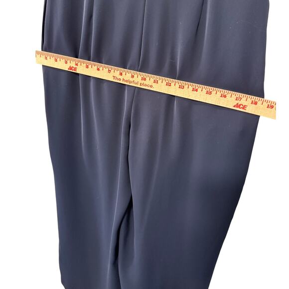 Anthropologie 2 Eliza J Wide Leg Jumpsuit Flutter Sleeve V-Neck Boho Navy Blue - Picture 8 of 8